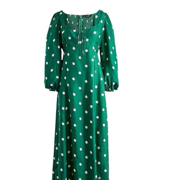 J. Crew Sweetheart Long Sleeve Midi Dress in Polka Dot - Picture 15 of 16